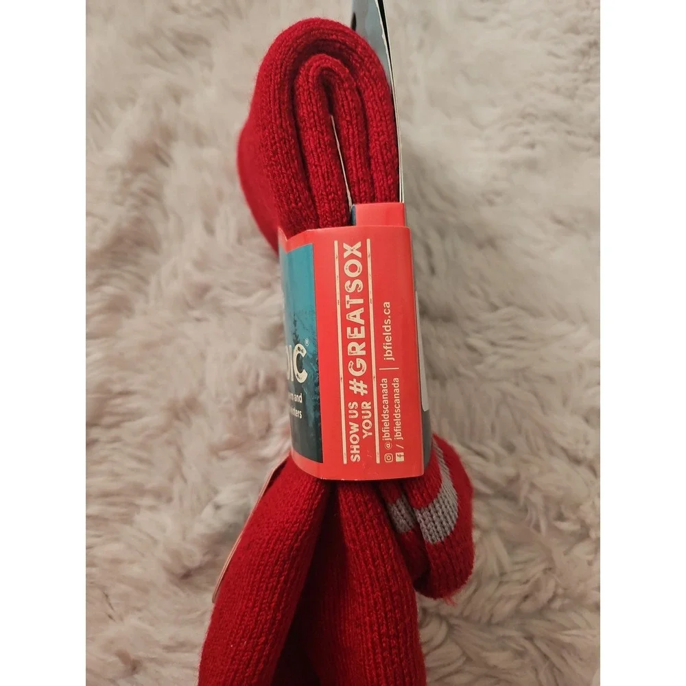 J.B. Field's Icelandic Thermal Socks Red Merino Wool Size L 8-12 NWT